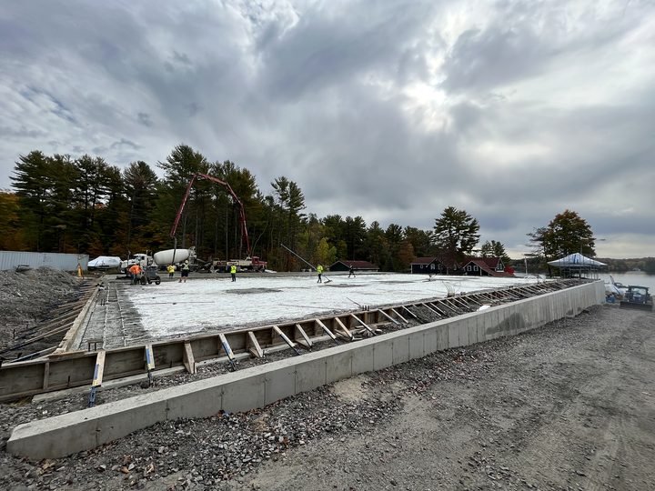 Foundation and floor preparation on a building site